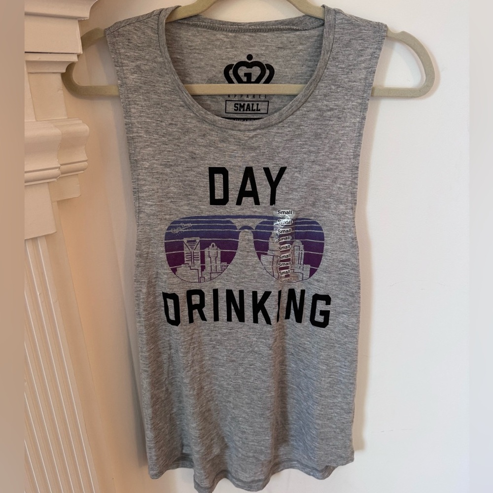 “Day drinking” tank top size Small